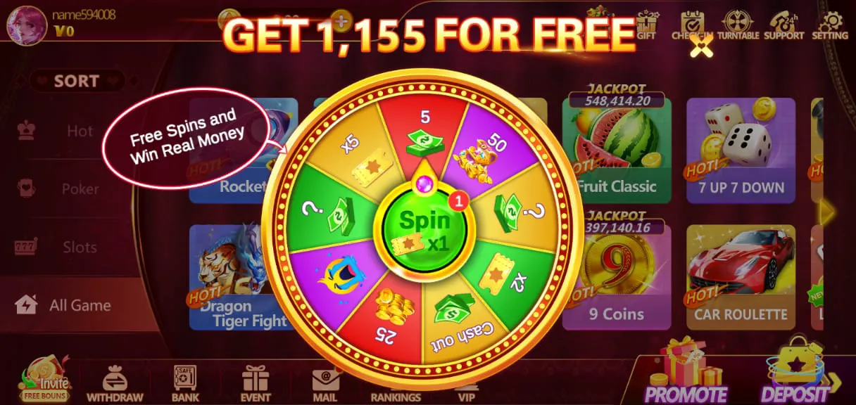 Lucky wheel spin