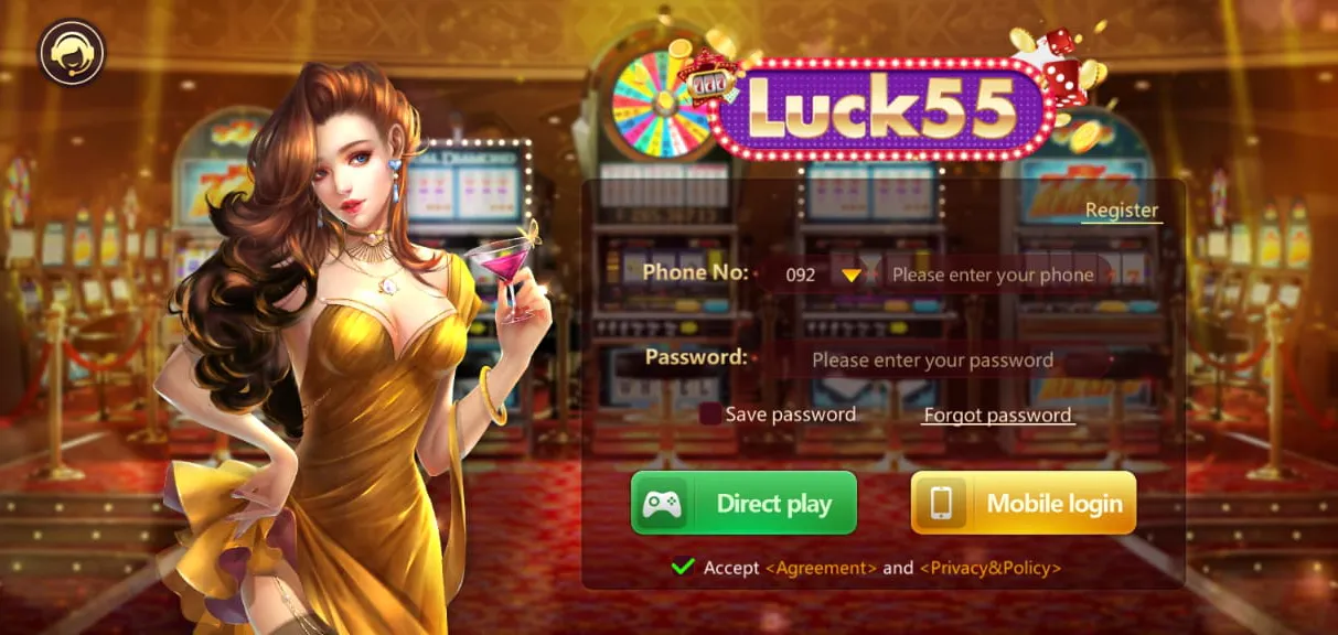 lucky 55 login